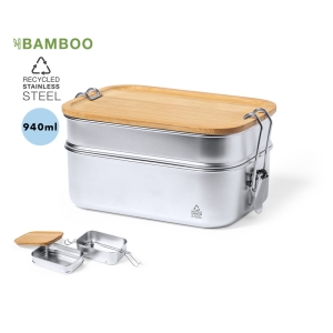 Fiambrera dos compartimentos acero inox